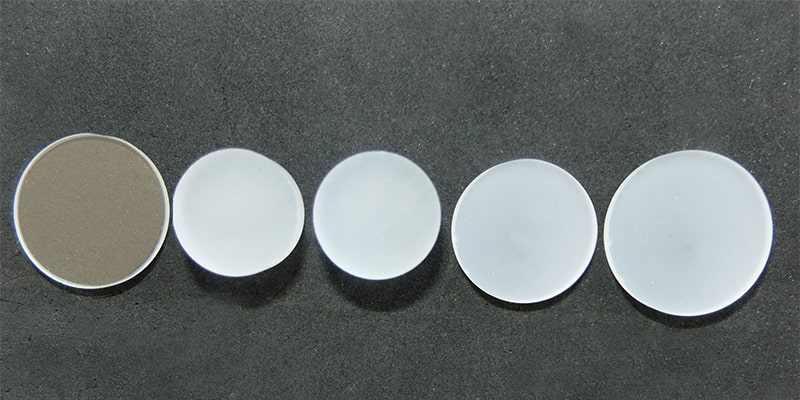 Quartz disks of various heights and diameters